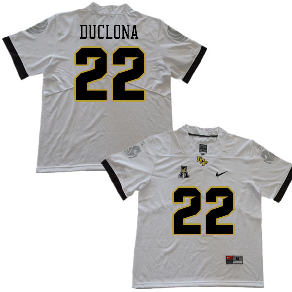 Youth #22 Jason Duclona UCF Knights College Football Jerseys Stitched Sale-White - Click Image to Close
